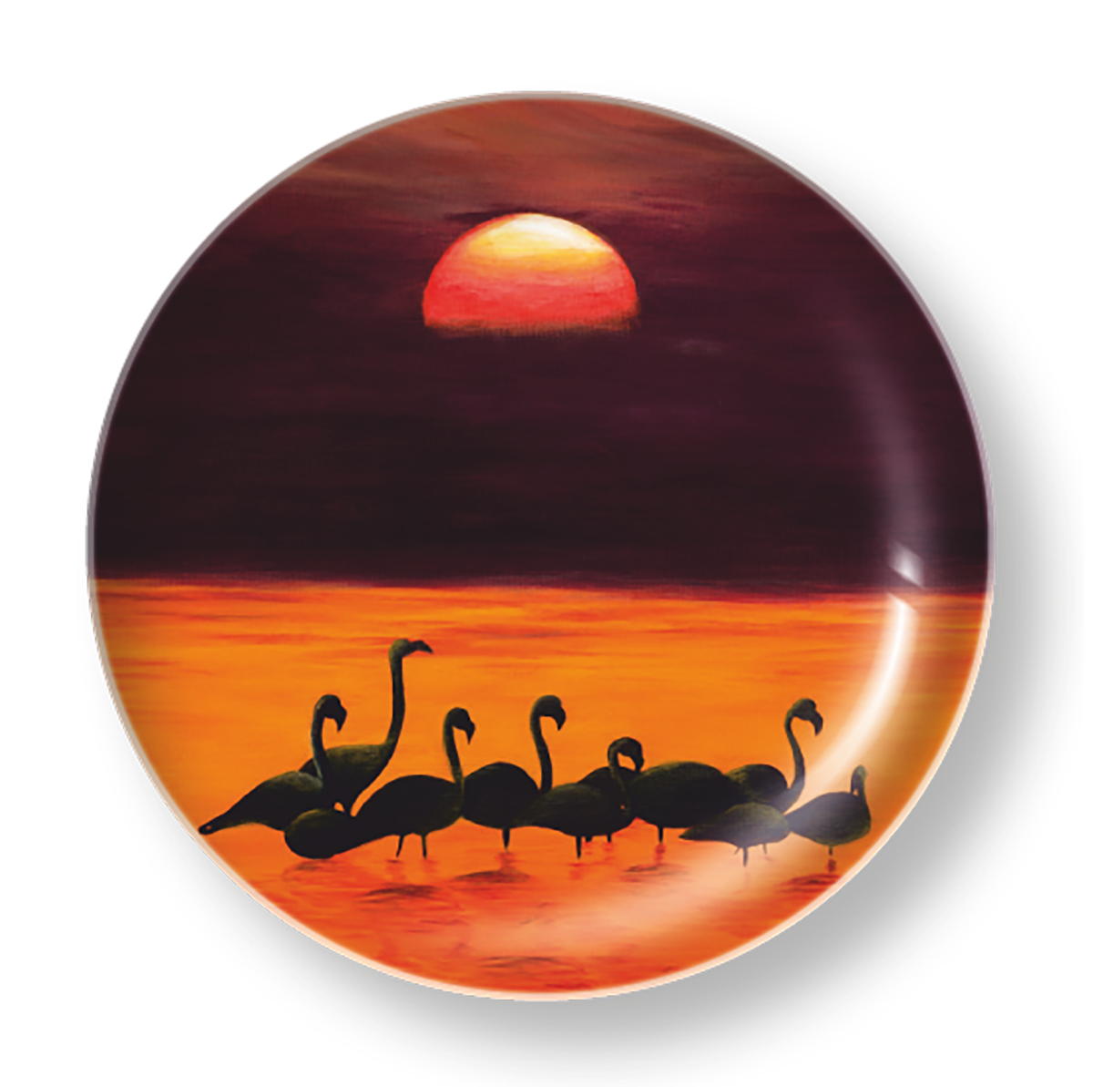 SWANS AT SUNSET