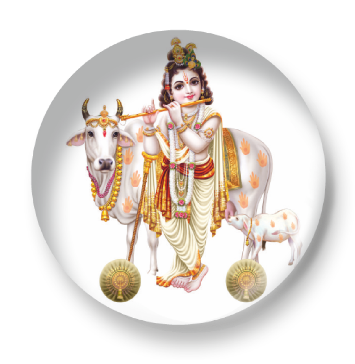 KRISHNA WITH COW HANSINI ART STUDIO
