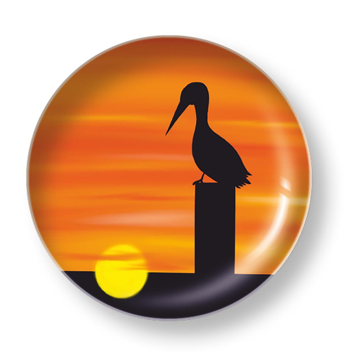 EGRET BY THE SUN
