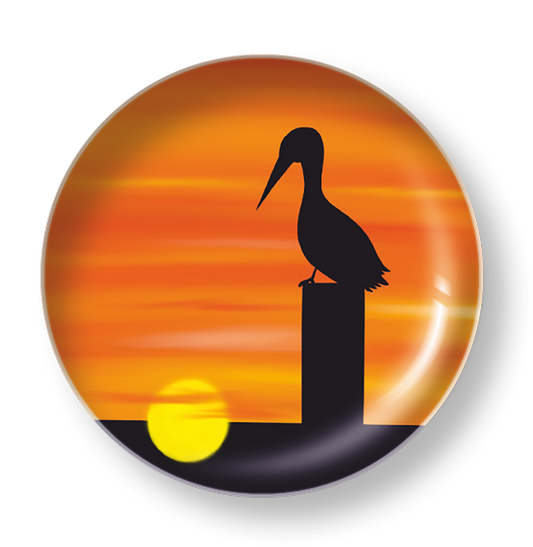 EGRET BY THE SUN