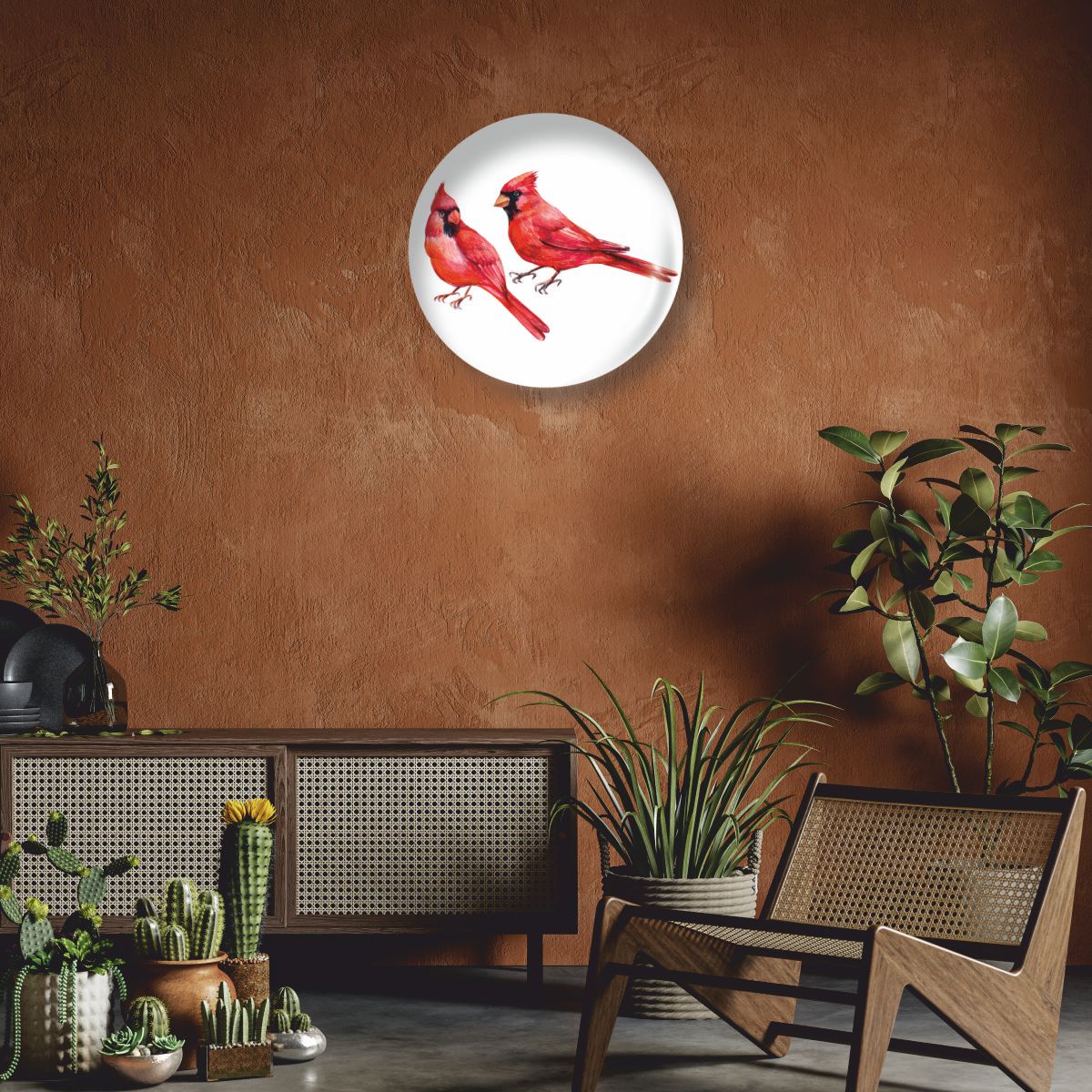 TWO CARDINAL BIRDS