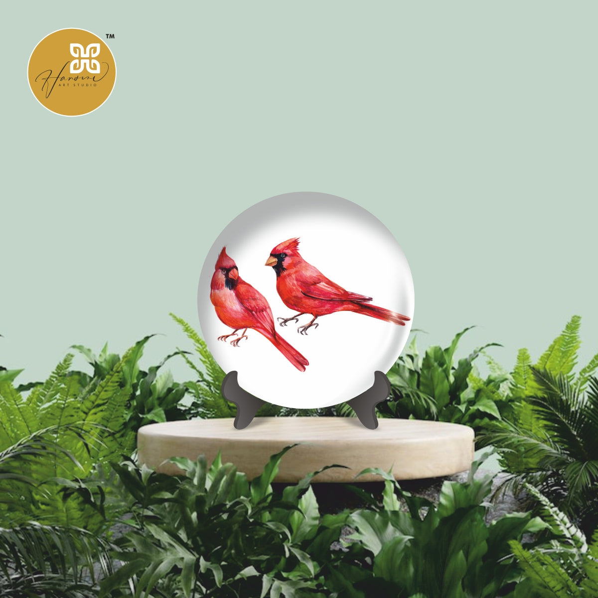 TWO CARDINAL BIRDS