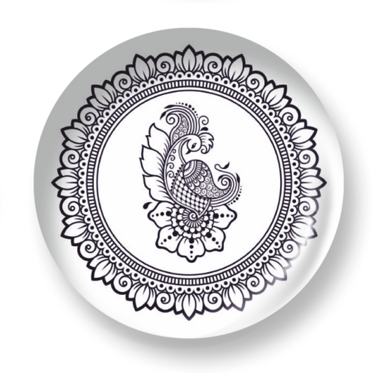 MANDALA PEACOCK B/W