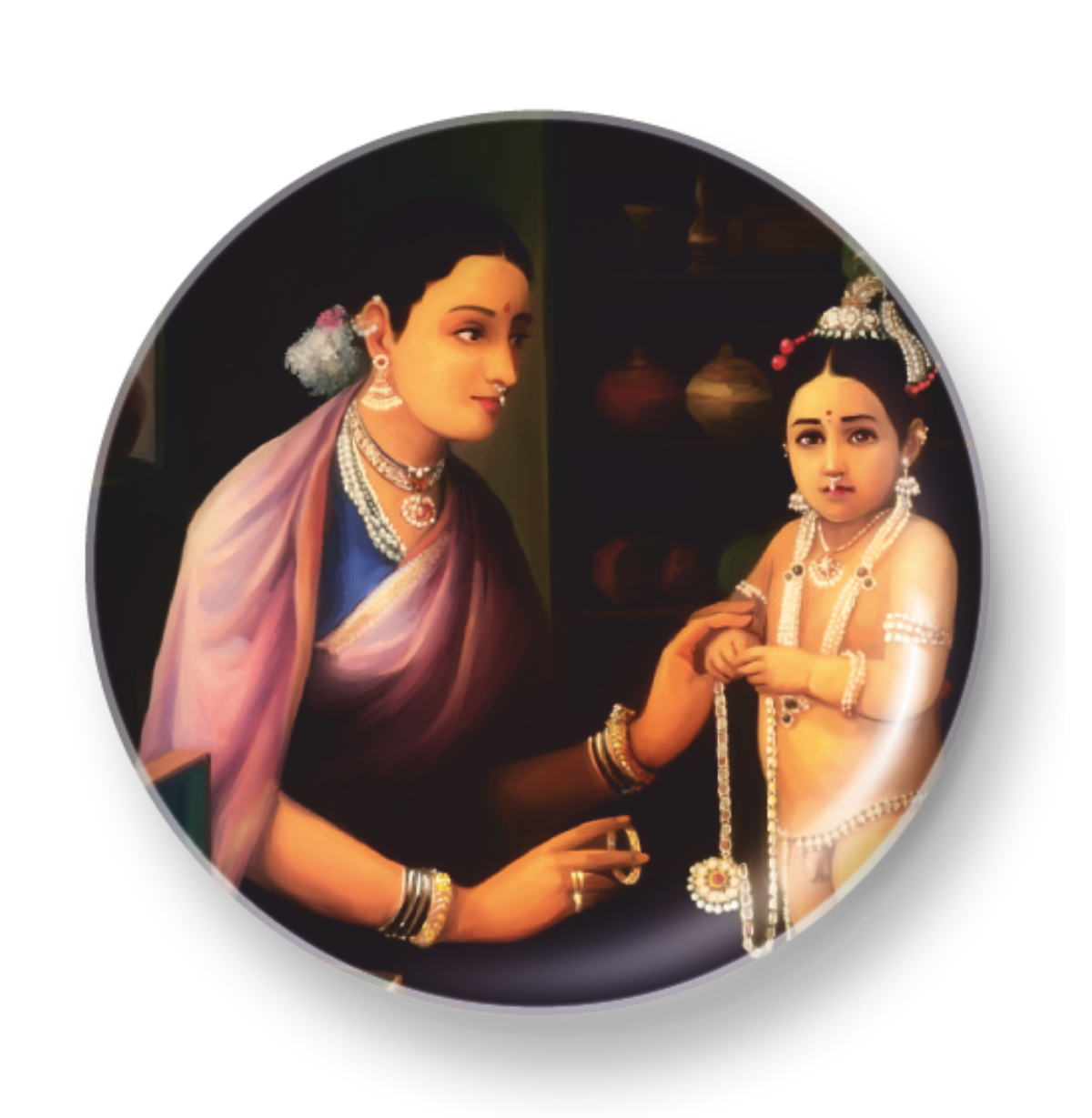 YASHODA BEDECKS KRISHNA