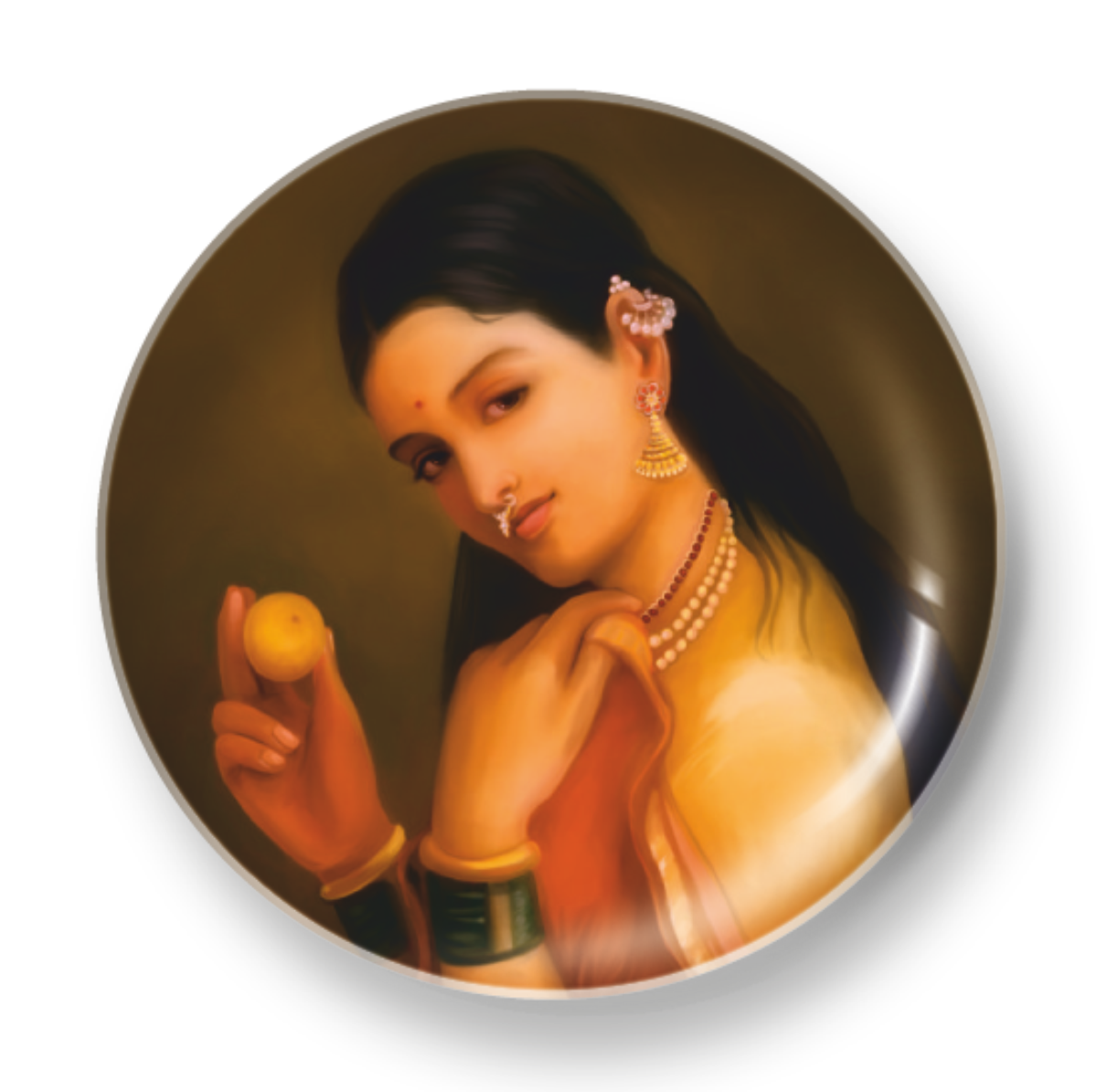 WOMAN HOLDING A FRUIT
