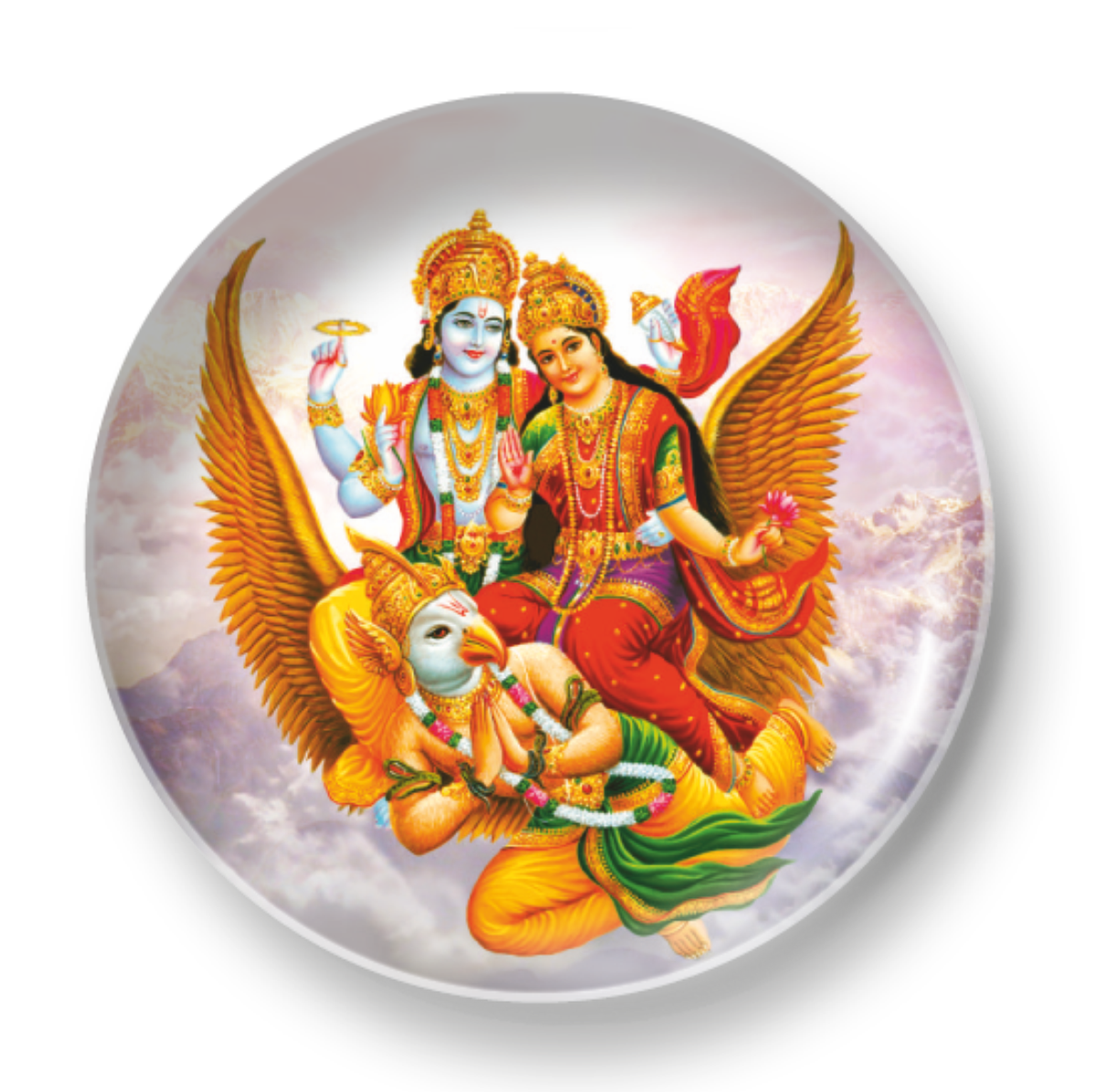 VISHNU AND LAKSHMI ON GARUDA
