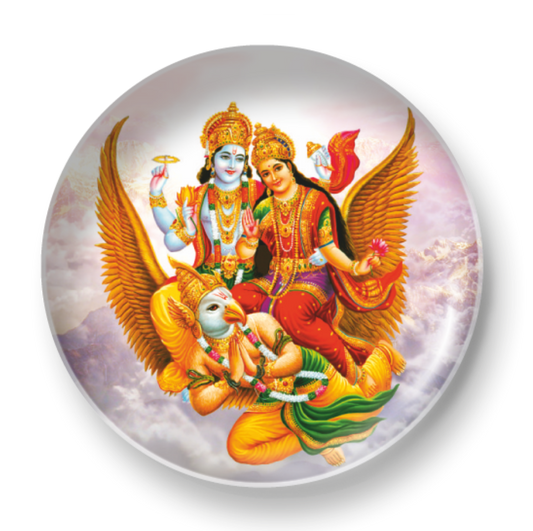 VISHNU AND LAKSHMI ON GARUDA